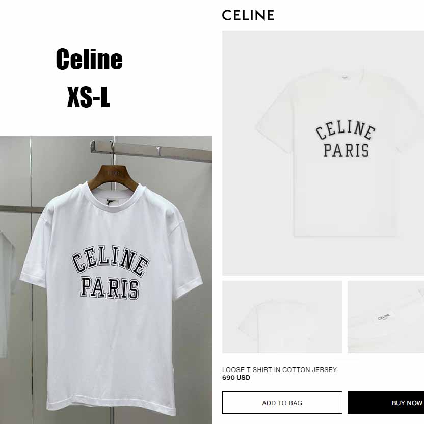 Celine Loose T-shirt In Cotton Jersey - DesignerGu