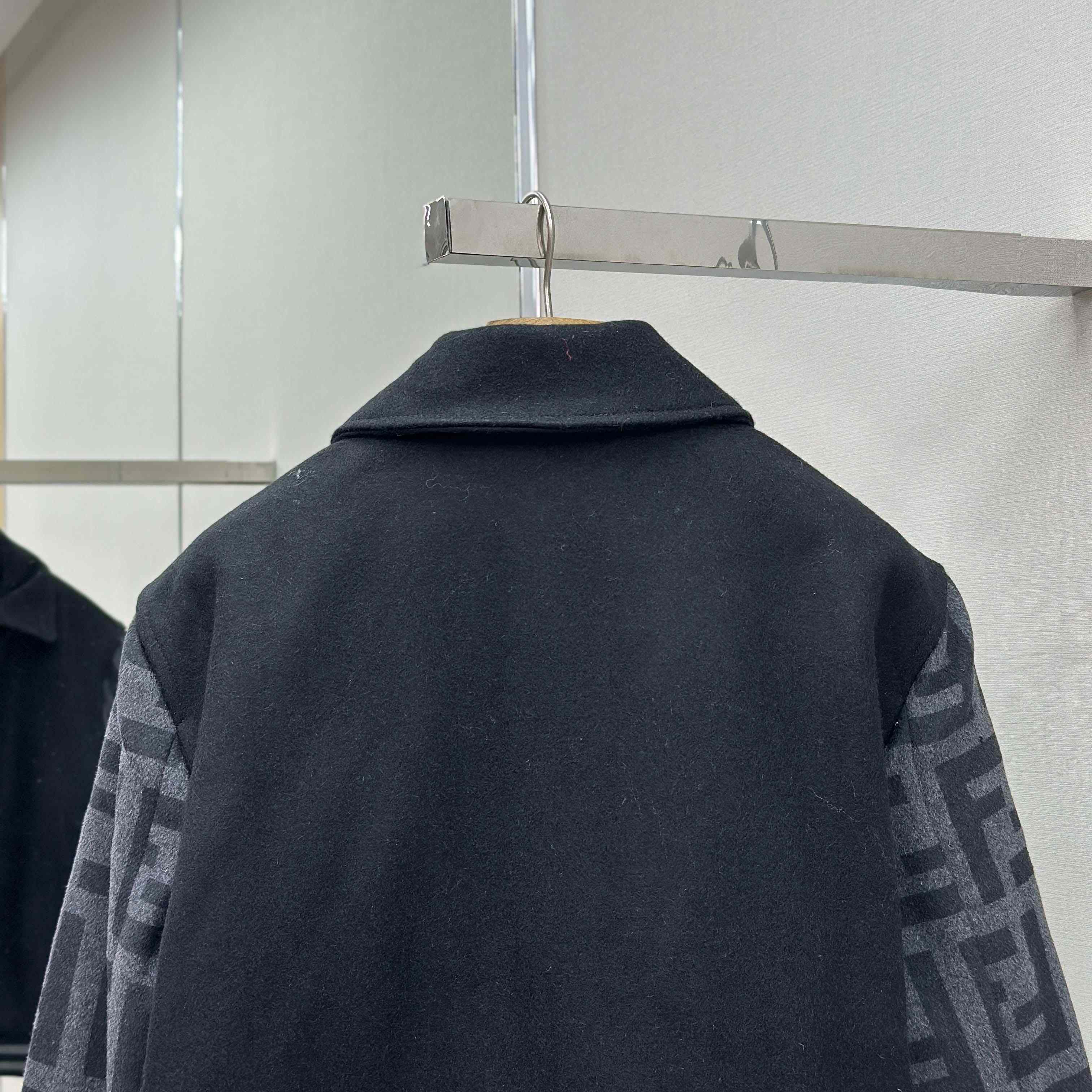 Fendi Black Wool Bomber Jacket - DesignerGu