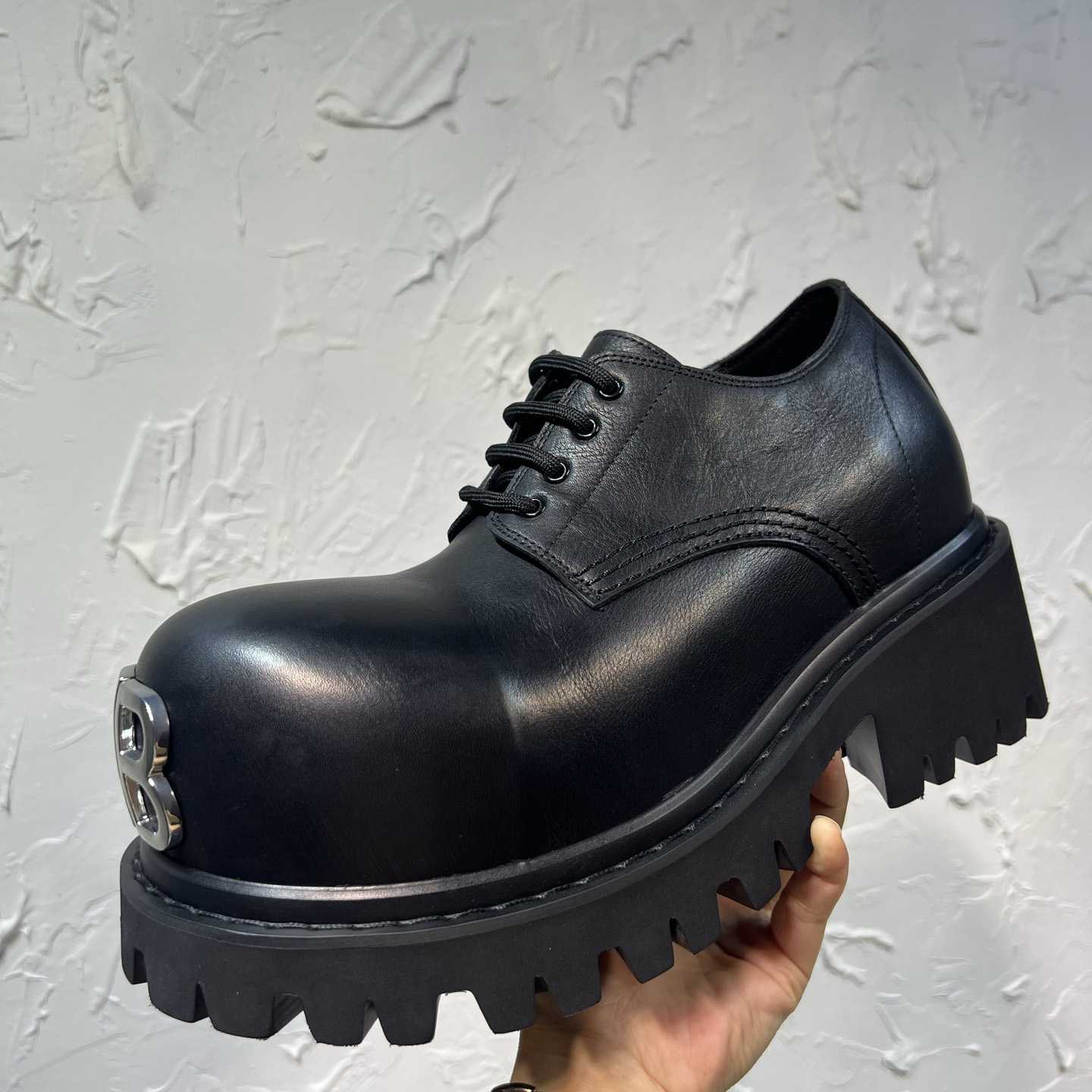 Balenciaga Stomper Derby In Black - DesignerGu