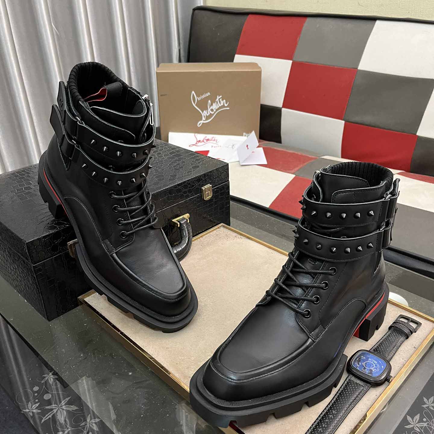 Christian Louboutin Our Flight Flat Derby Boot - DesignerGu