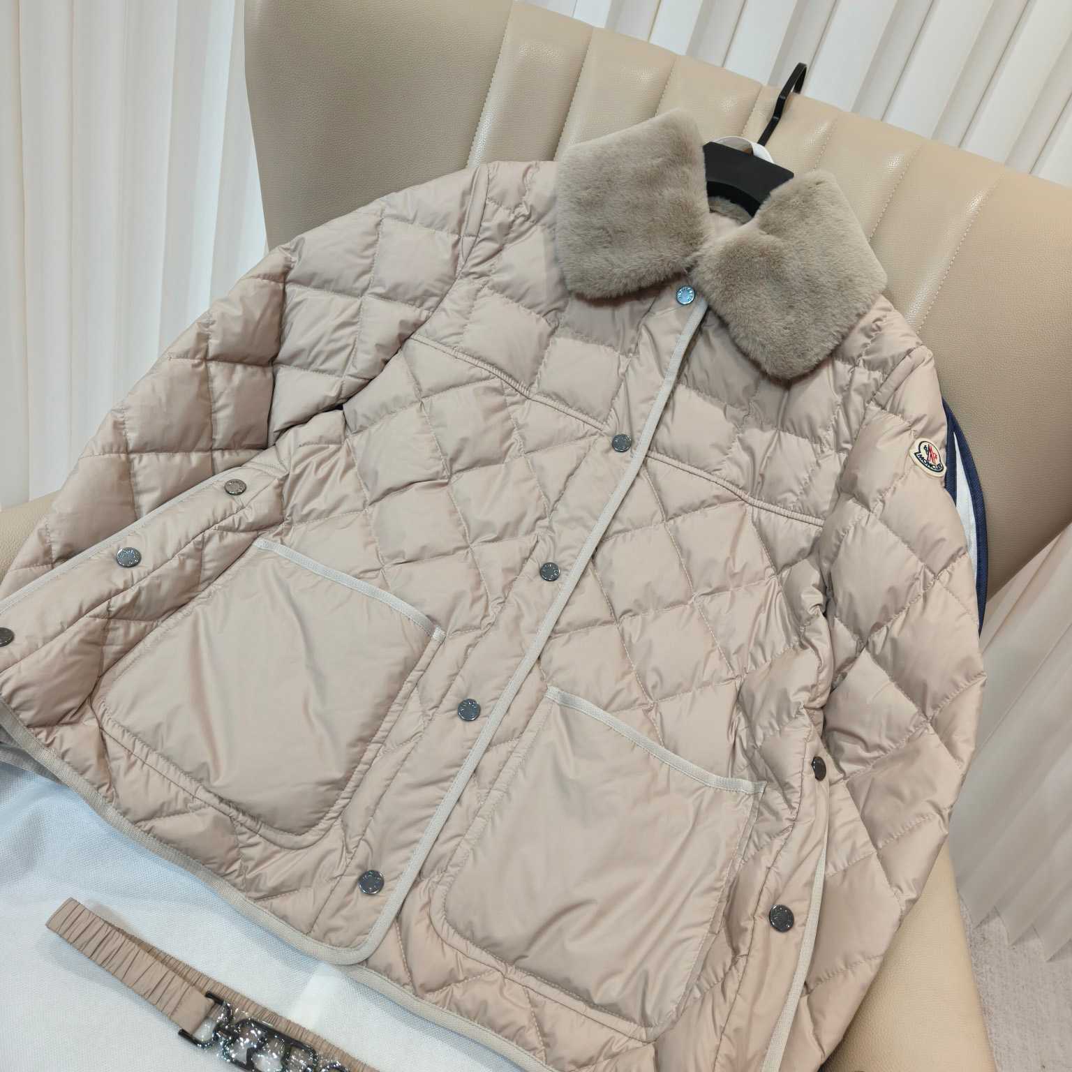 Moncler Cygne Faux Fur-Trimmed Short Down Jacket - DesignerGu