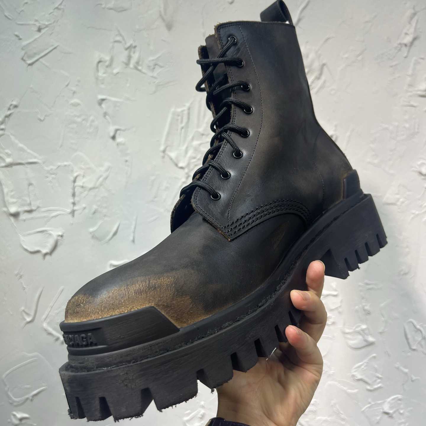 Balenciaga Strike Boot 'Worn-Out - Black Brown' - DesignerGu