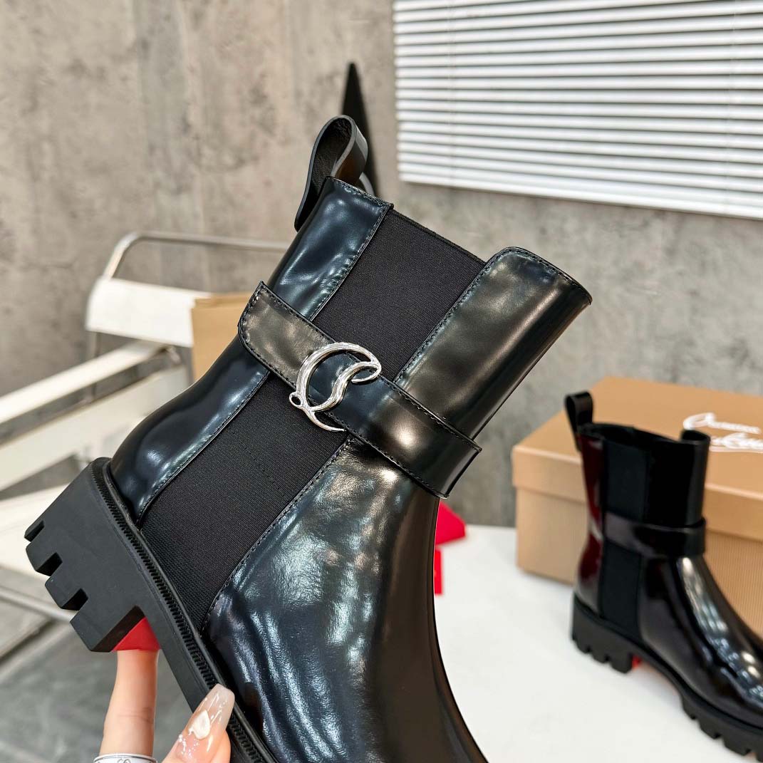 Christian Louboutin CL Chelsea Booty Lug Boots - DesignerGu