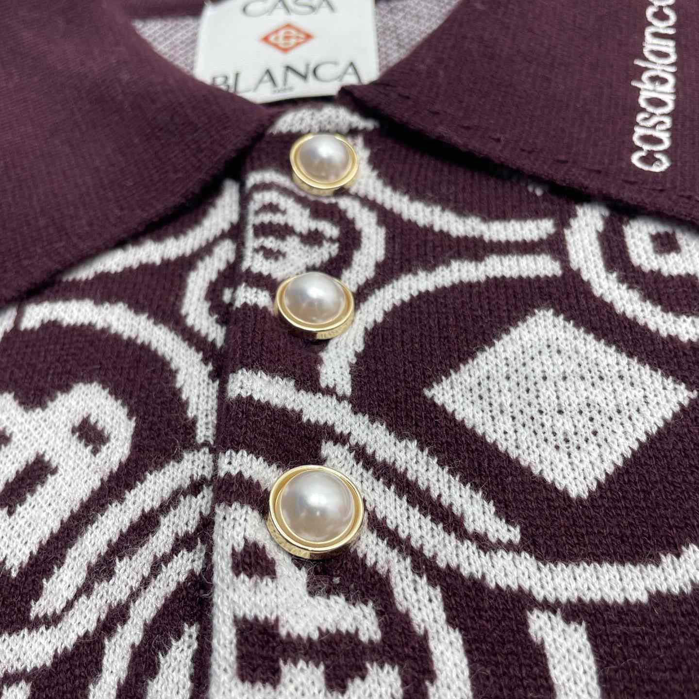 Casablanca Monogram Cotton Knit Polo shirt    Z6027 - DesignerGu