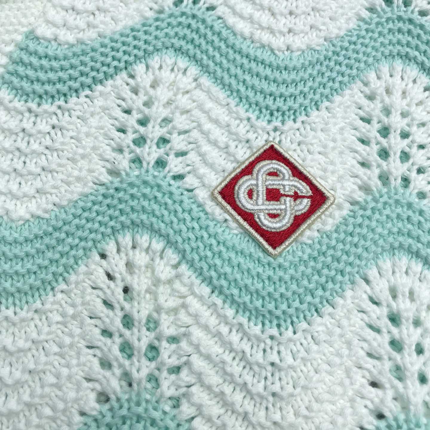 Casablanca Gradient Wave Cotton Crochet Short Sleeve Shirt   D0110 - DesignerGu