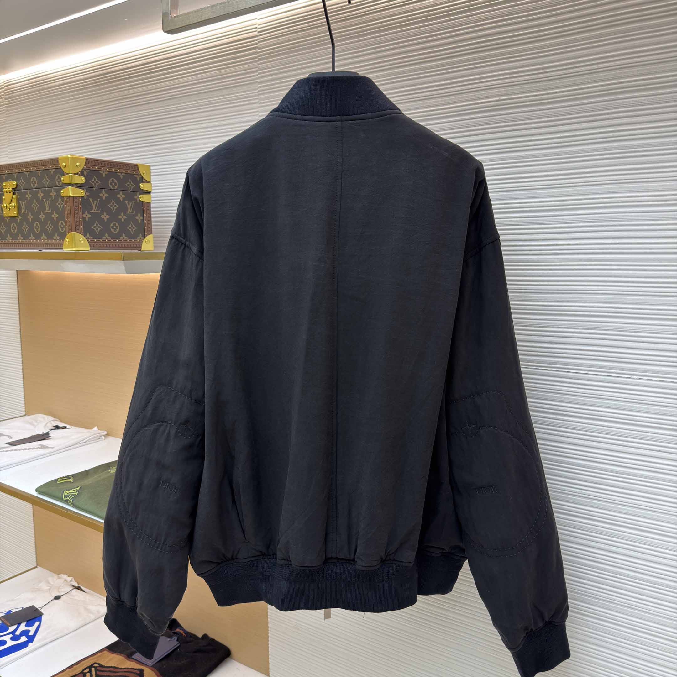 Dior x Stone Island Habotai Silk Blend Bomber Jacket Black  - DesignerGu