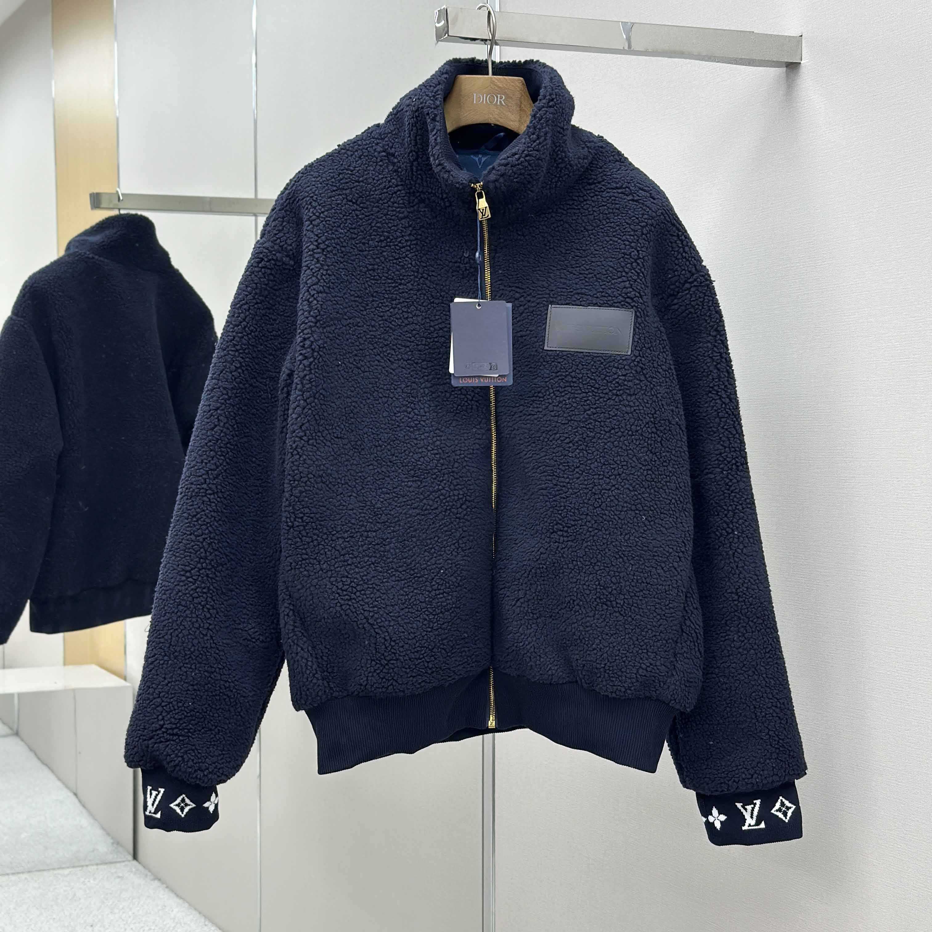 Louis Vuitton Leather Patch Fleece Blouson   1AGLXL - DesignerGu