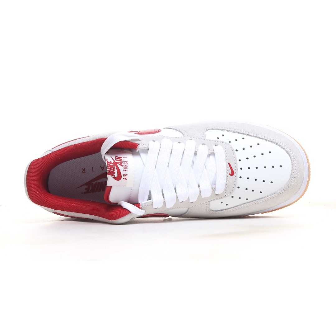 Nike Air Force 1 ’07 Low “White Grey Red Swoosh” IB6388-101 - DesignerGu