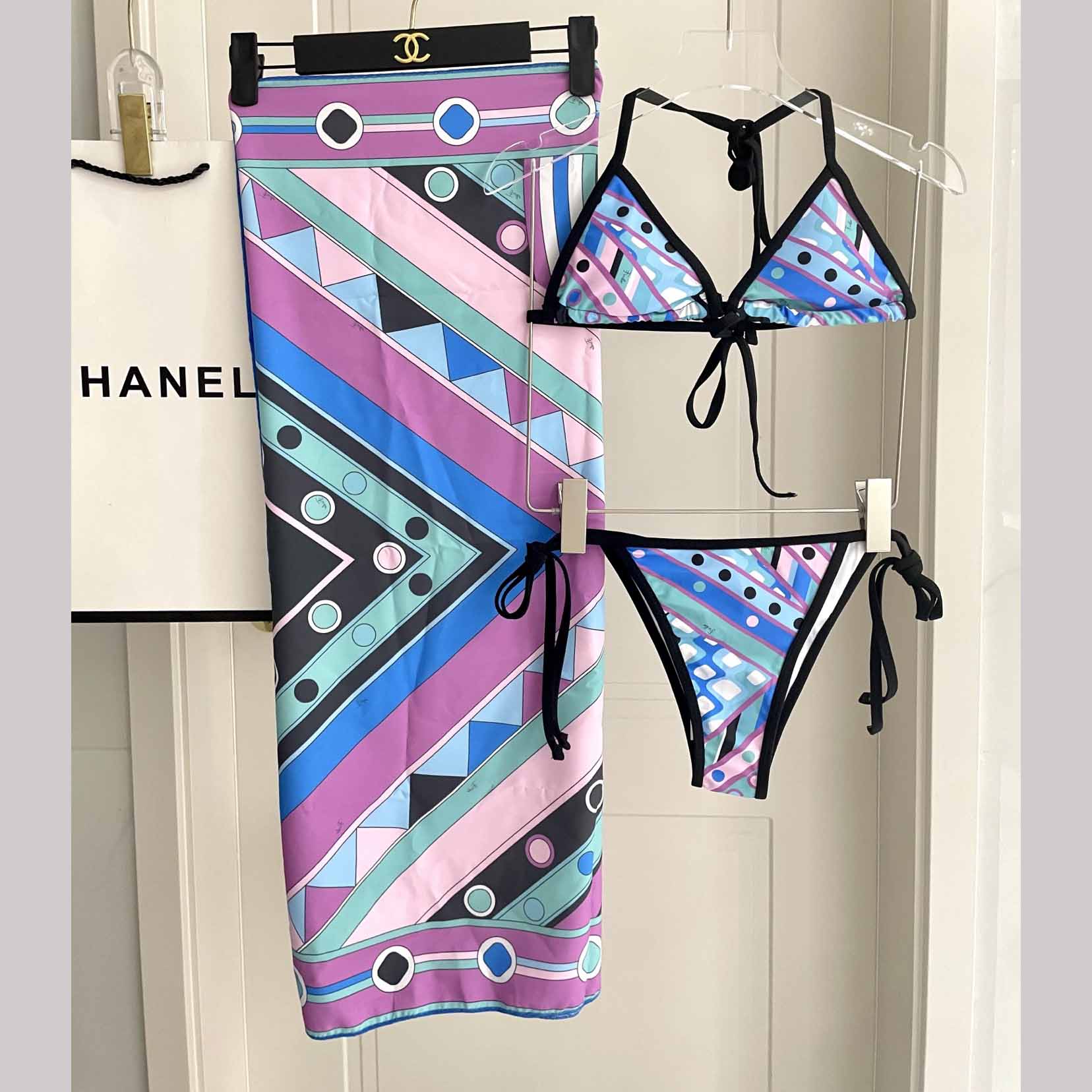 Pucci Iride-Print Bikini Top And Bikini Briefs - DesignerGu