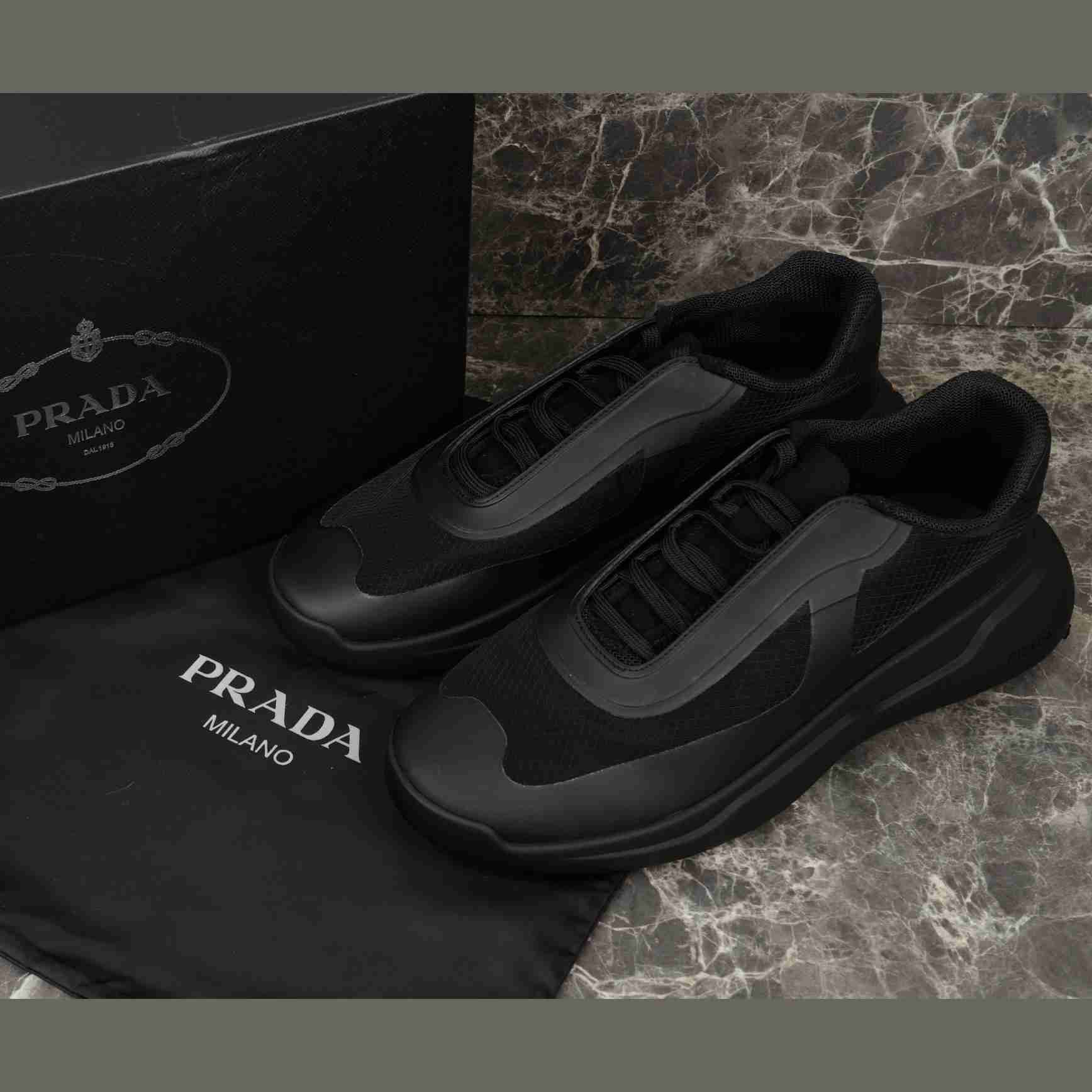 Prada America's Cup Re-Nylon And Bike Fabric Sneakers - DesignerGu