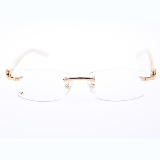 Cartier CT_3524012 White Buffalo Eyeglasses In Gold - DesignerGu