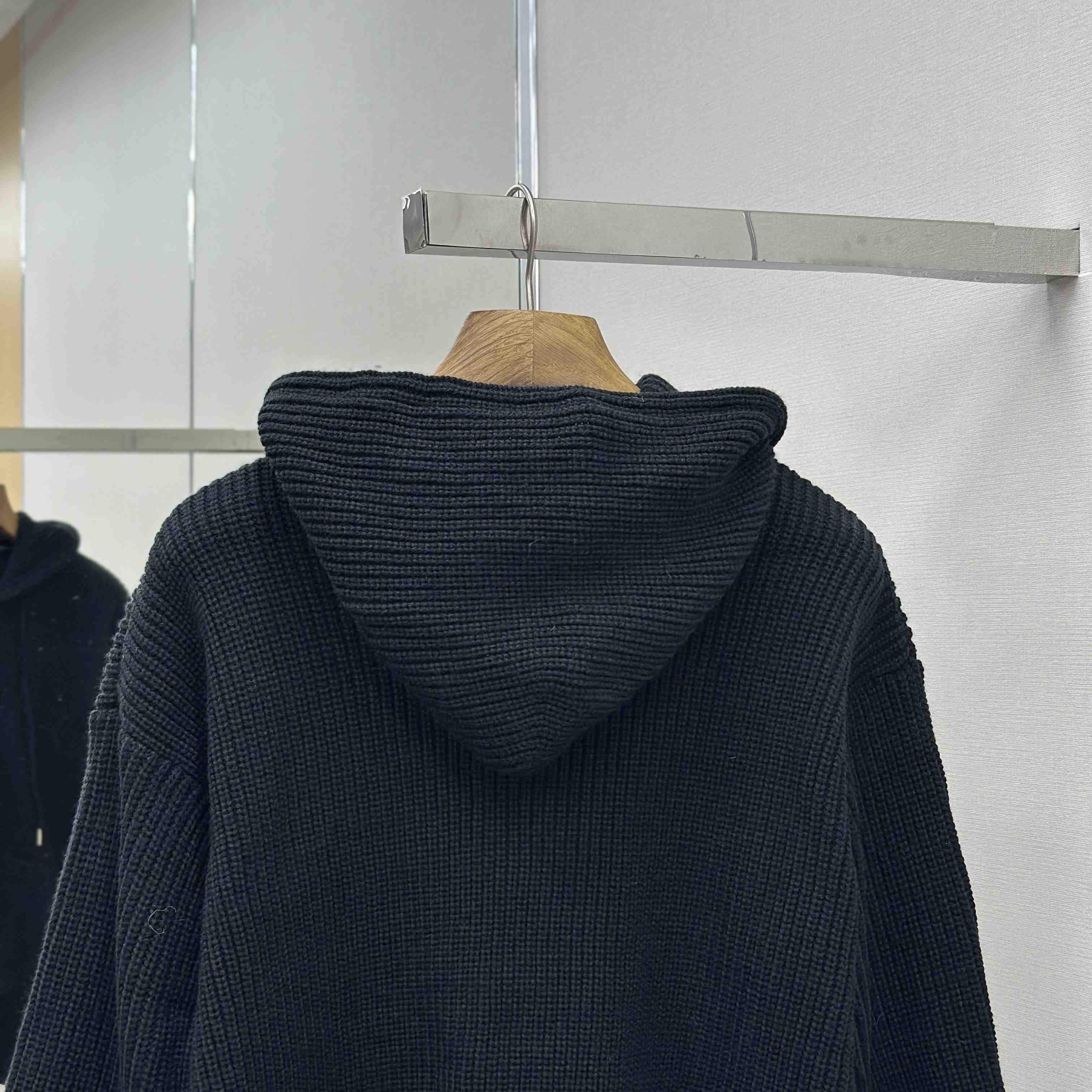 Celine Hooded Cardigan In Ribbed Wool - DesignerGu
