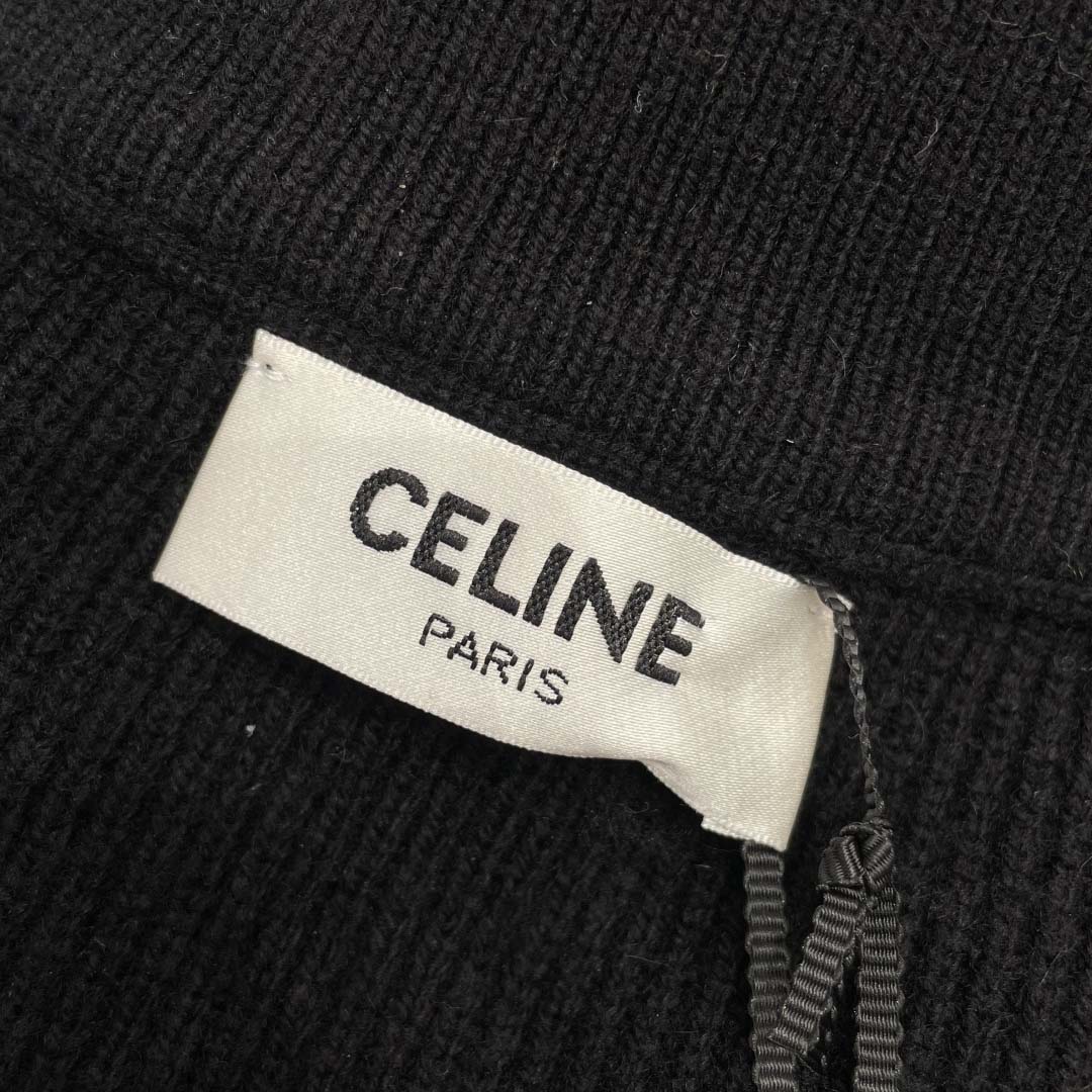 Celine Triomphe Trucker Sweater In Ribbed Wool - DesignerGu