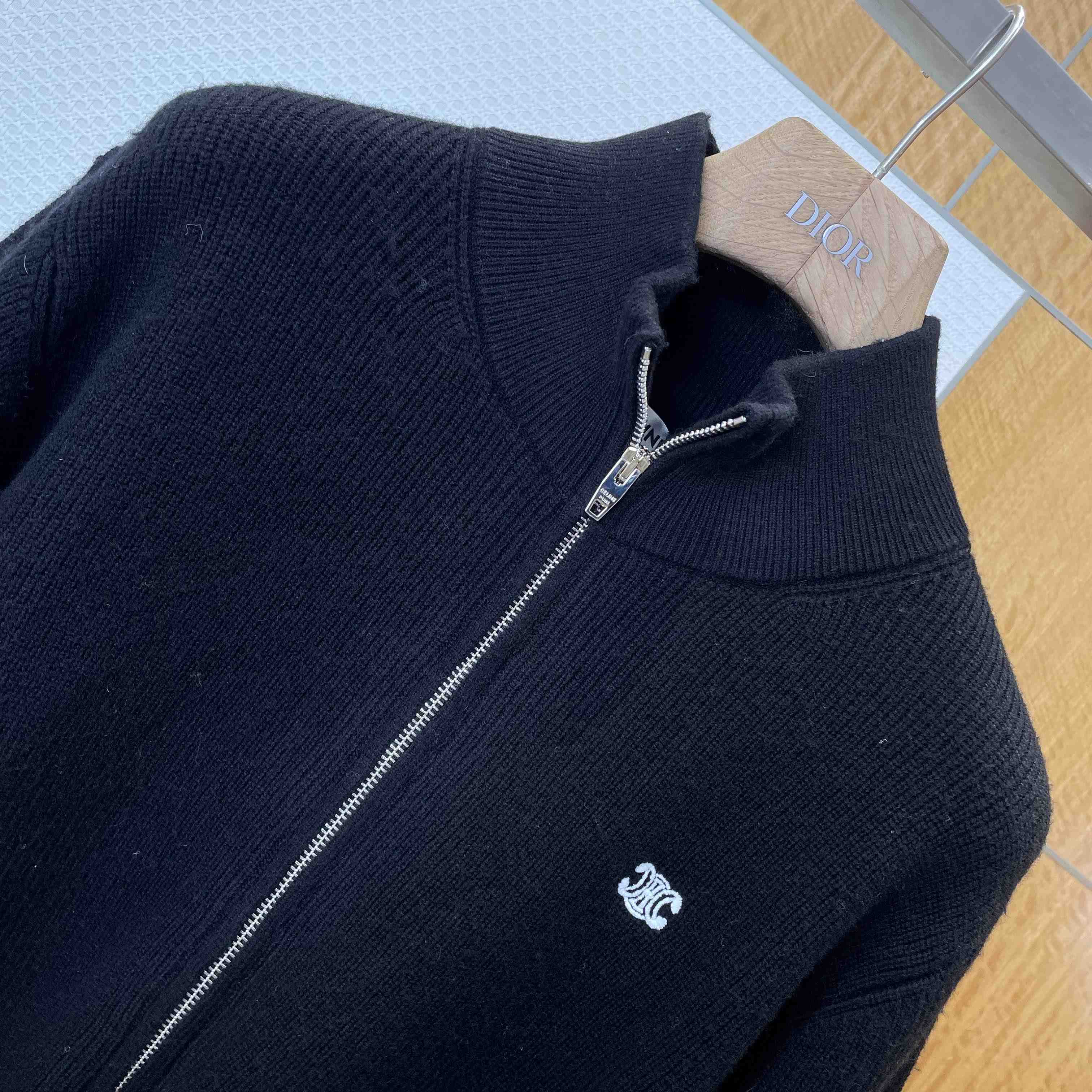 Celine Triomphe Trucker Sweater In Ribbed Wool - DesignerGu