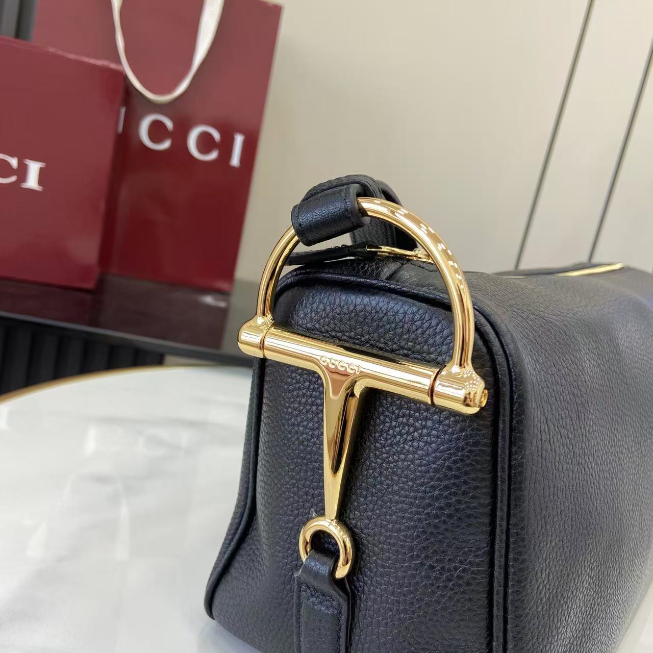 Gucci Half Horsebit Medium Shoulder Bag - DesignerGu