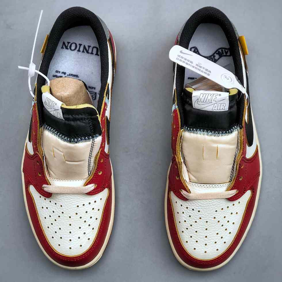 Air Jordan 1 Low “UN White/Red” Lifestyle Sneakers HQ6998-6001 - DesignerGu