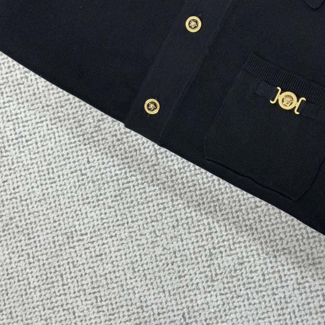 Versace Cashmere-Blend Knit Polo Cardigan - DesignerGu