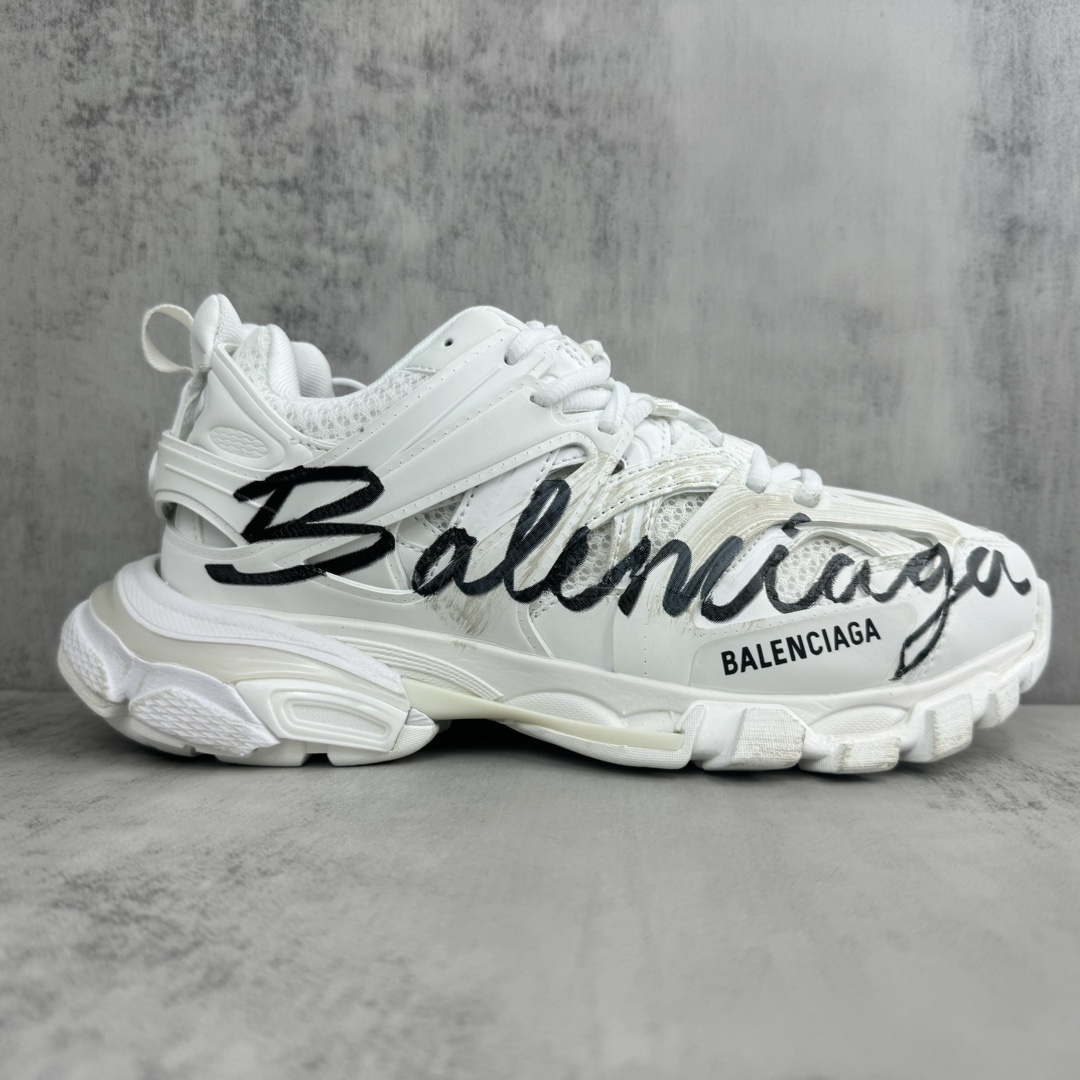 Balenciaga Track Signature Sneaker In White - DesignerGu