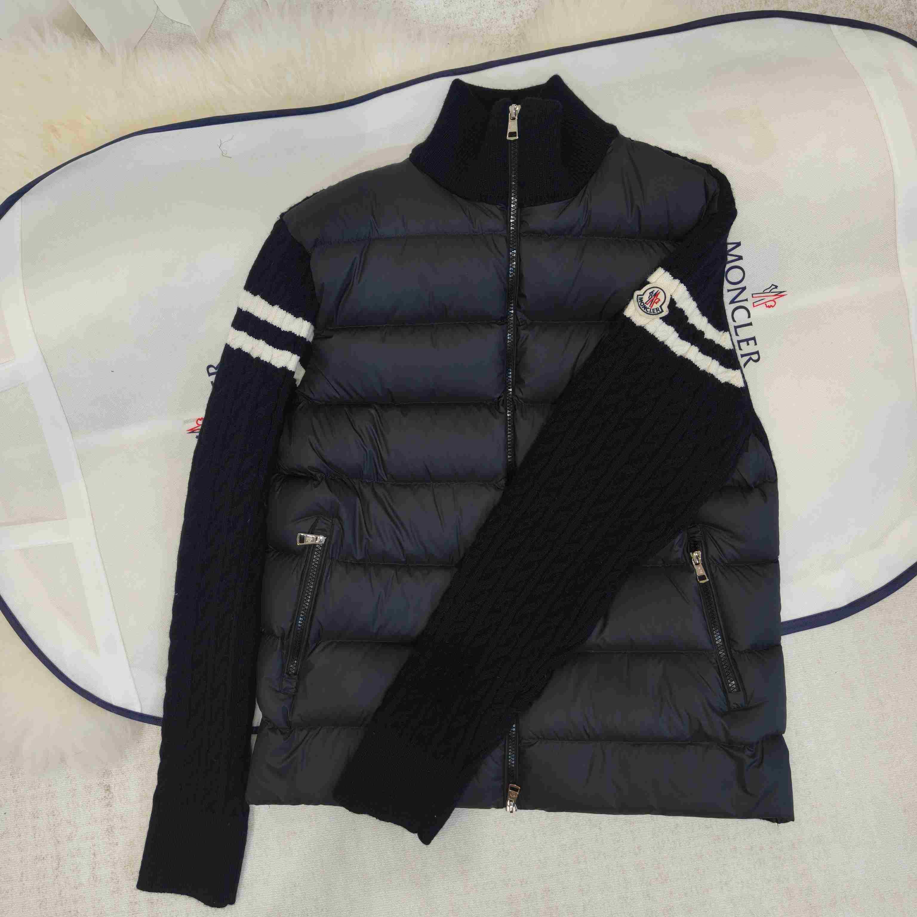 Moncler Padded Wool Zip-Up Cardigan - DesignerGu