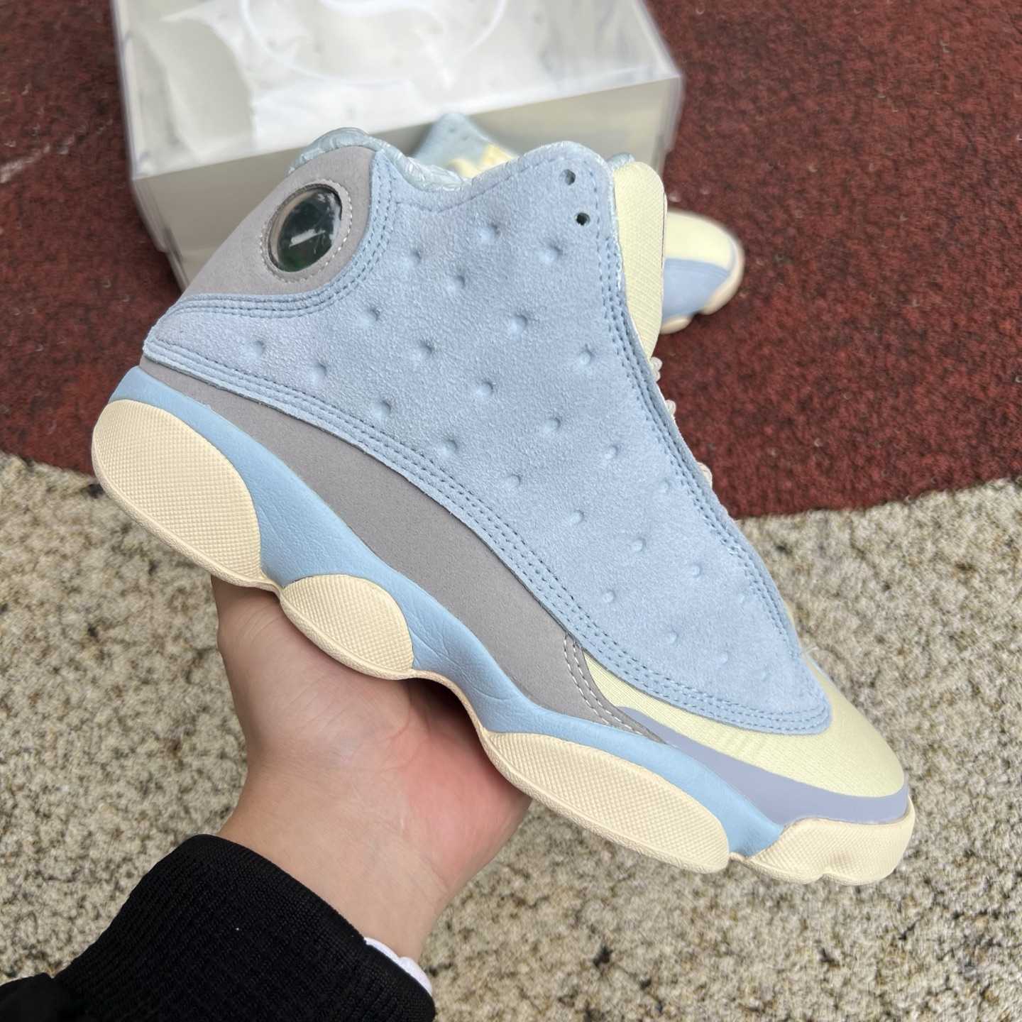 SoleFly x Air Jordan 13 “White/Light Blue” High-Top Lifestyle Sneakers DX5763-100 - DesignerGu