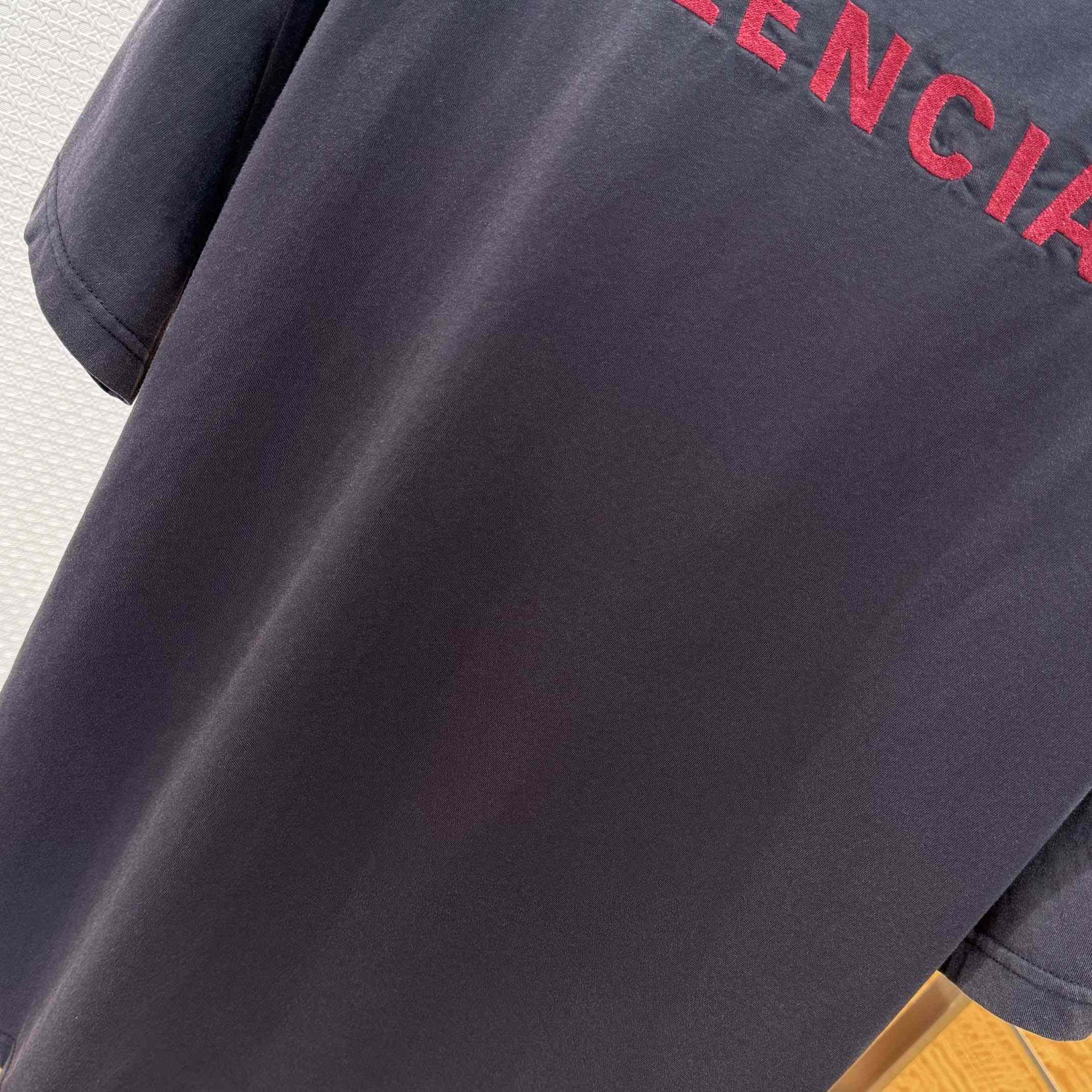 Balenciaga Back T-Shirt Medium Fit in Faded Black /Red - DesignerGu