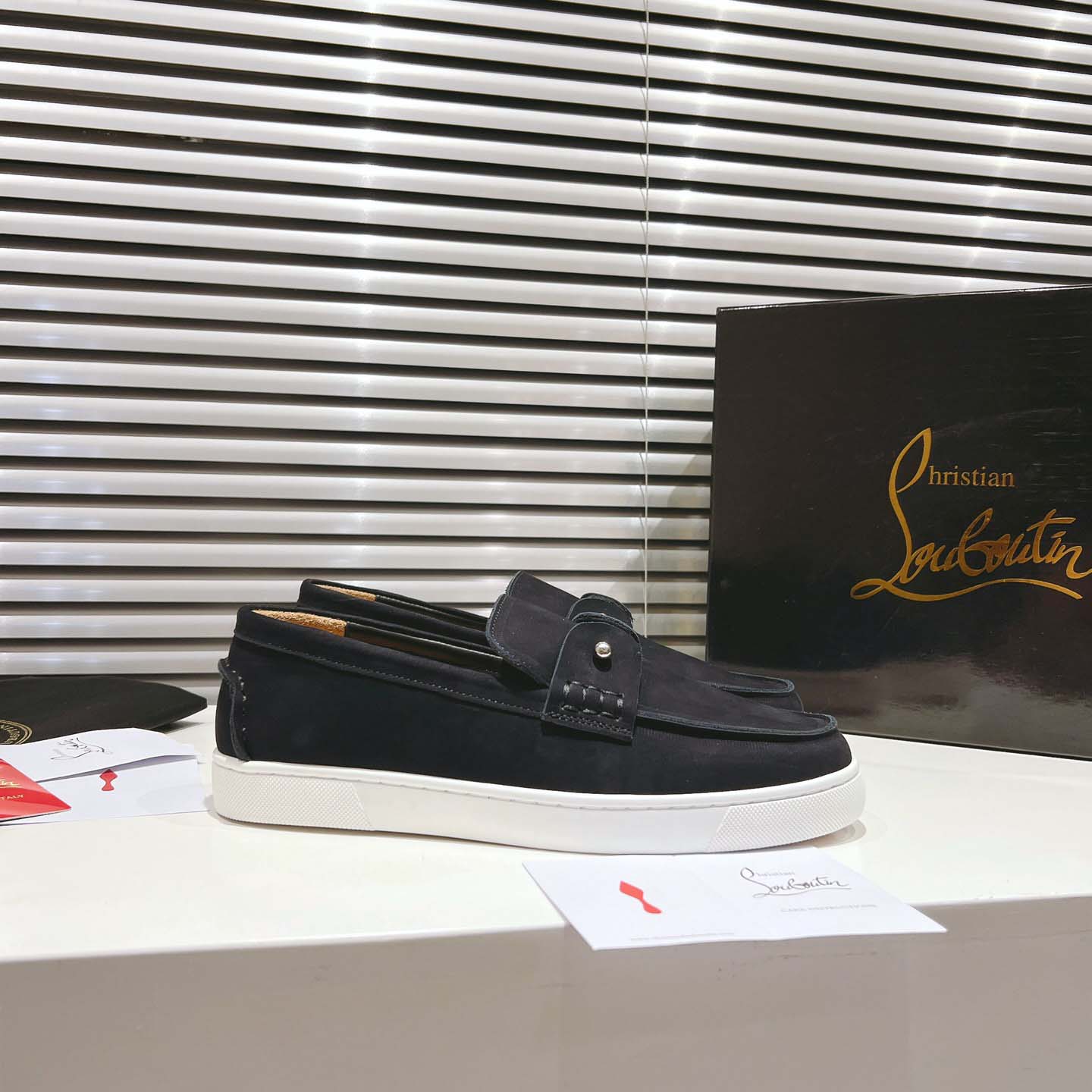 Christian Louboutin Boat Shoes - Reversed nubuck leather - DesignerGu