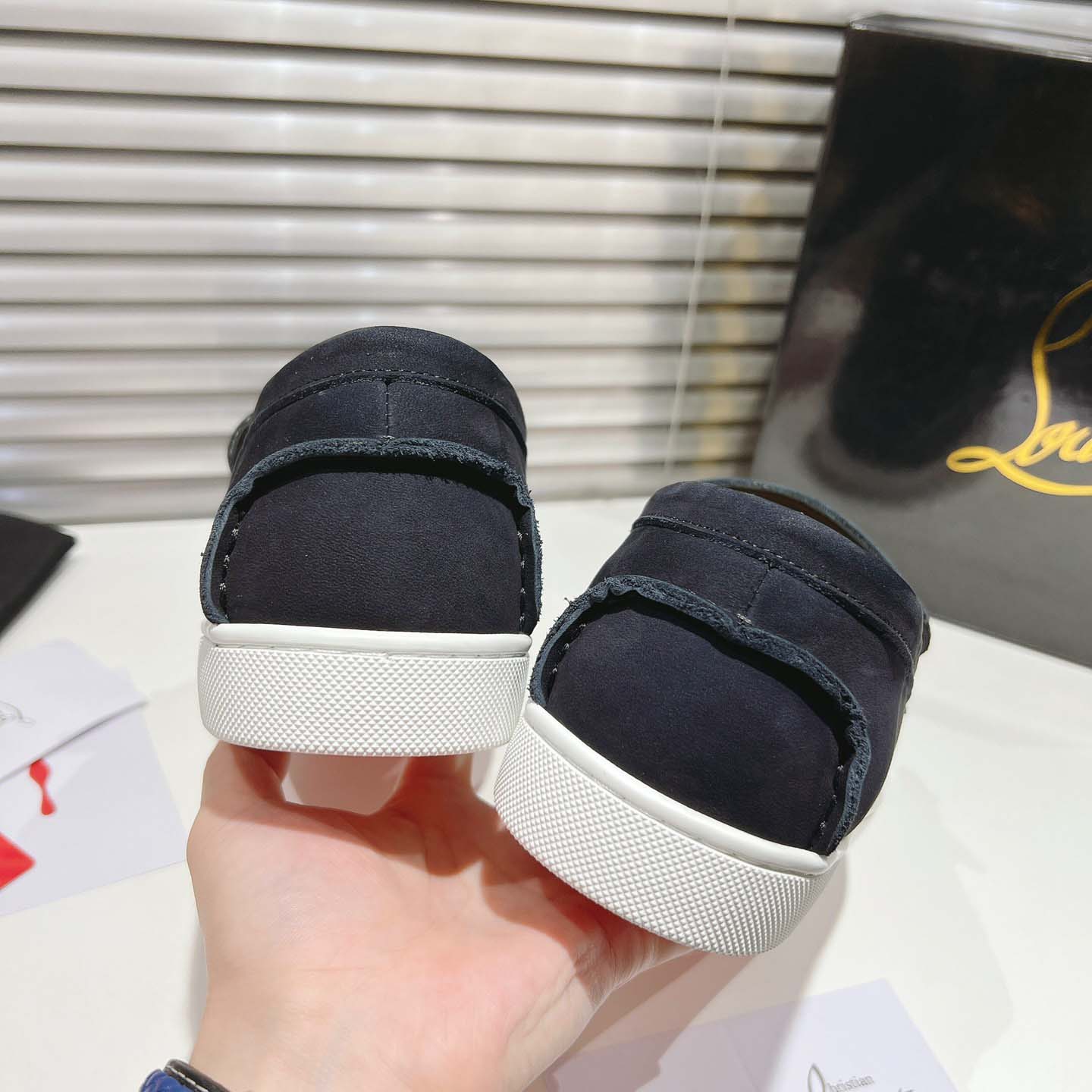 Christian Louboutin Boat Shoes - Reversed nubuck leather - DesignerGu