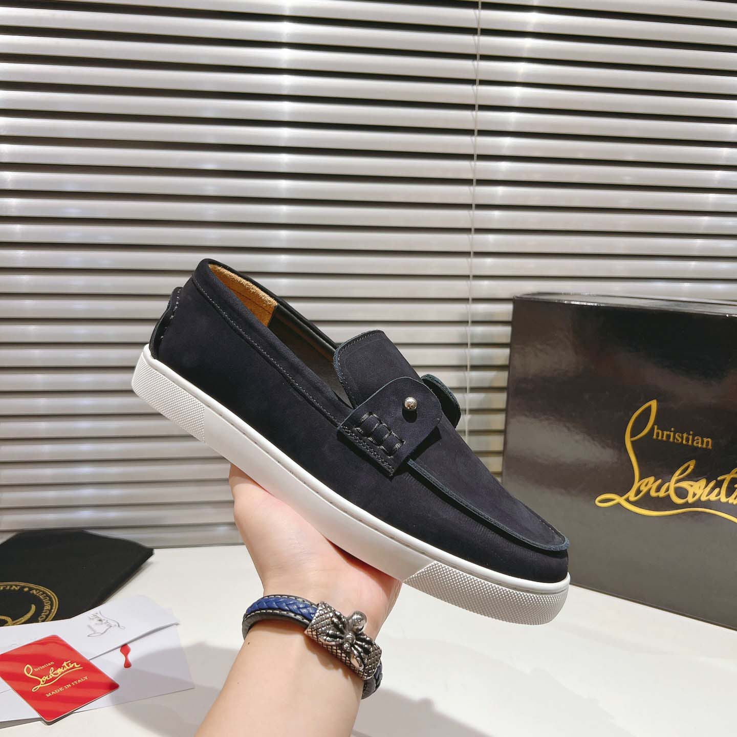 Christian Louboutin Boat Shoes - Reversed nubuck leather - DesignerGu