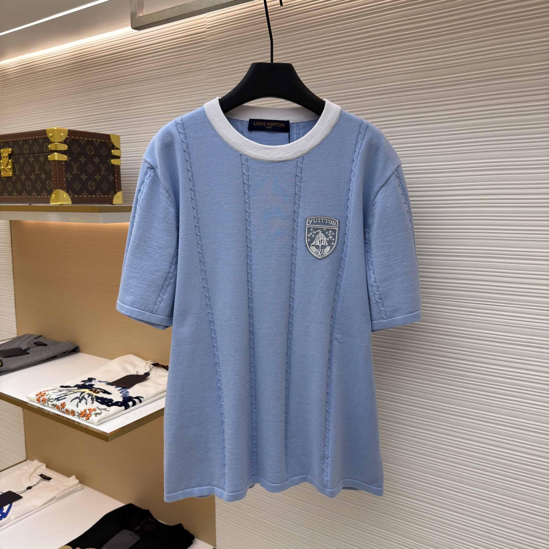 Louis Vuitton Silk-Cotton Short-Sleeved Crewneck   1AIJYL - DesignerGu