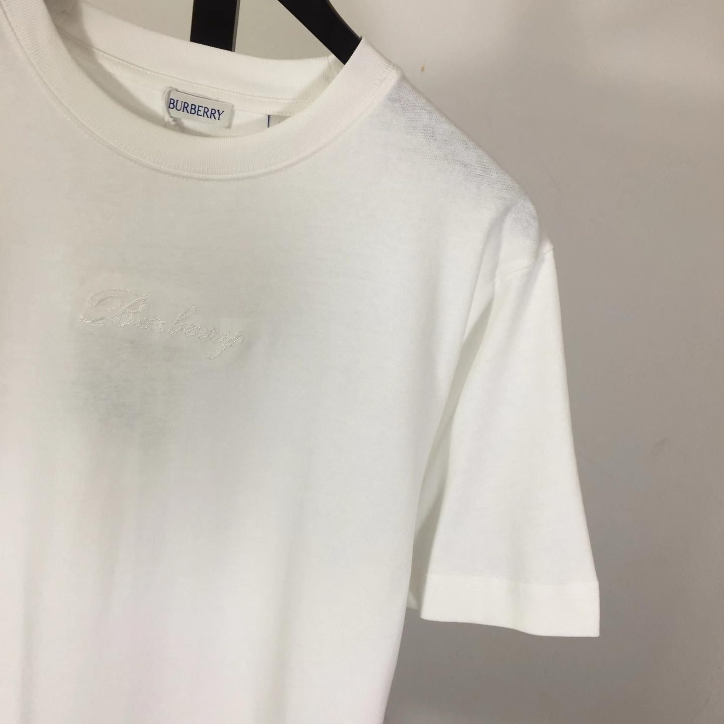 Burberry Check Cursive Logo Cotton T-shirt - DesignerGu