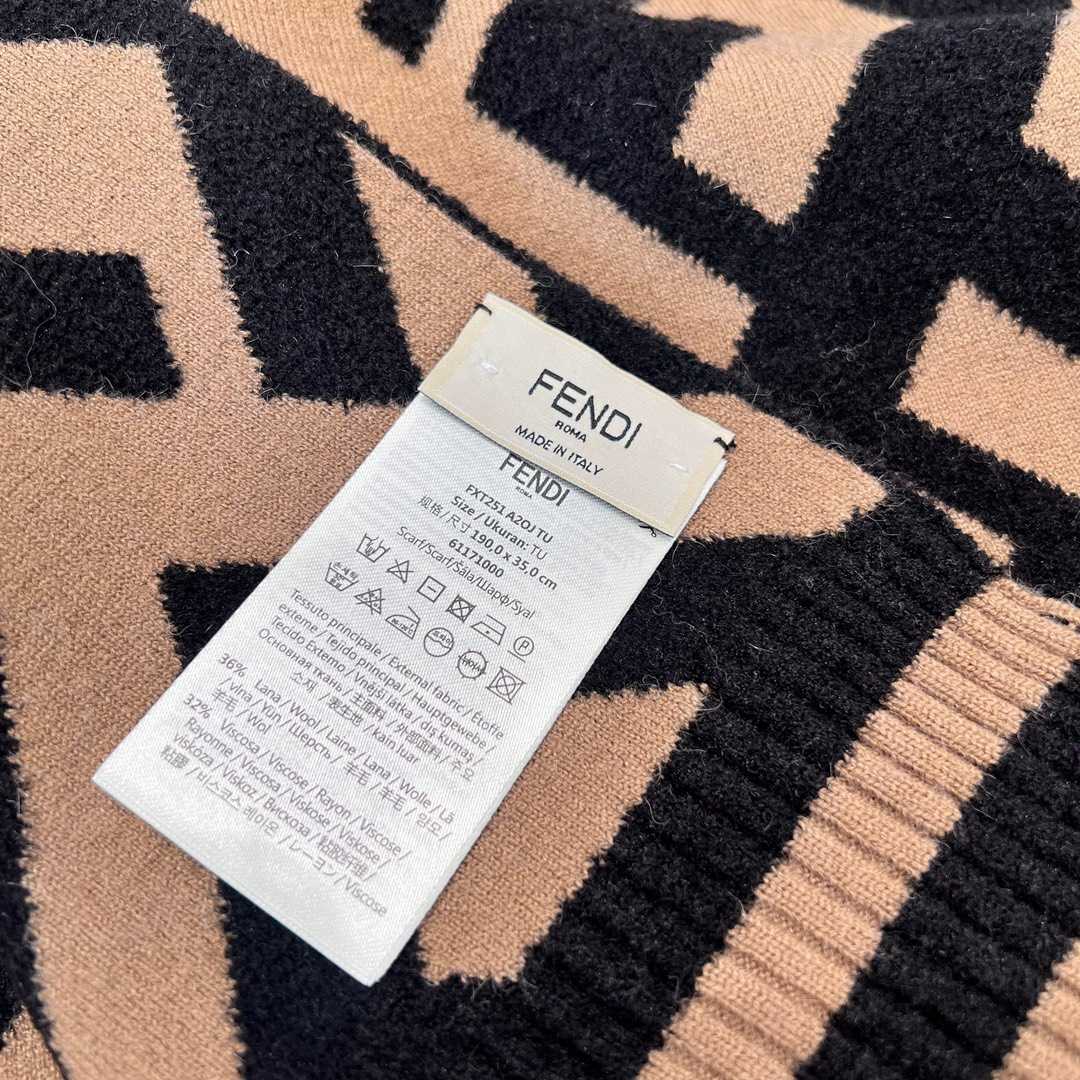 Fendi Scarf Wool Brown - DesignerGu
