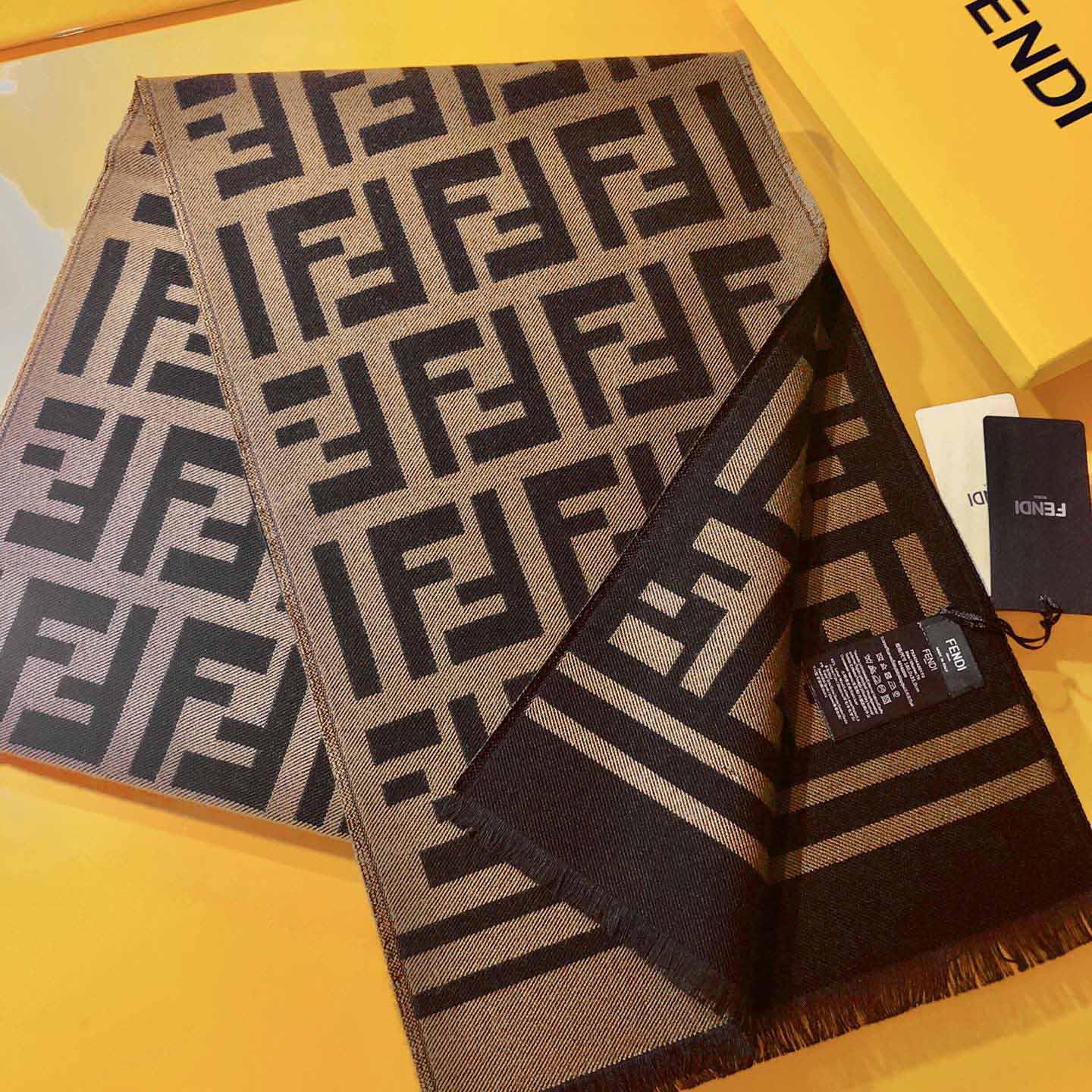 Fendi Scarf Wool Brown - DesignerGu