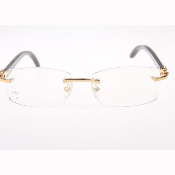 Cartier CT_3524012 White Mix Black Buffalo Eyeglasses In Gold - DesignerGu