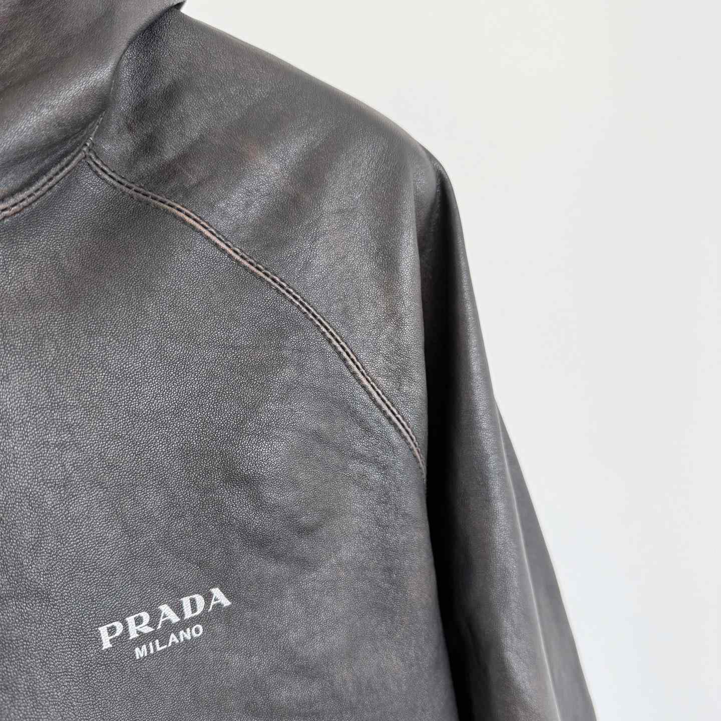 Prada Leather Hoodie - DesignerGu