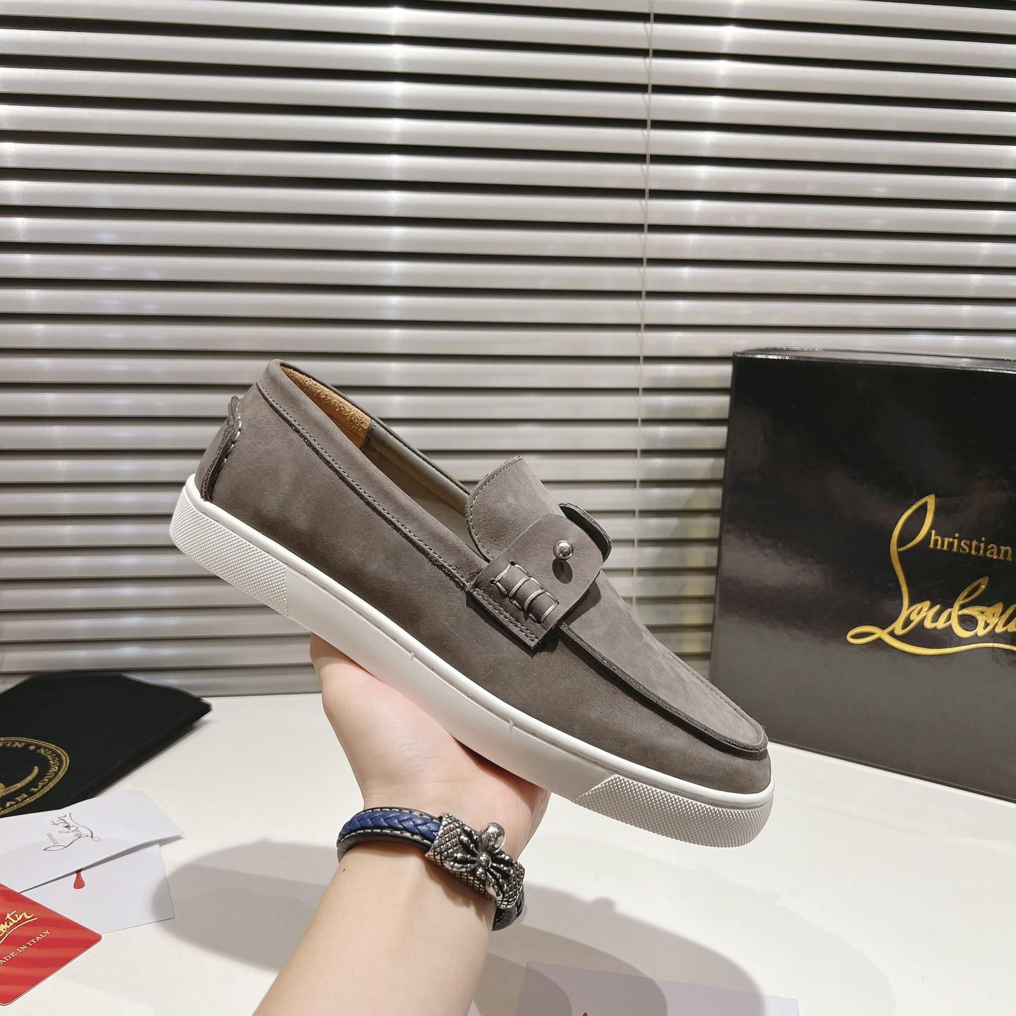 Christian Louboutin Boat Shoes - Reversed nubuck leather - DesignerGu