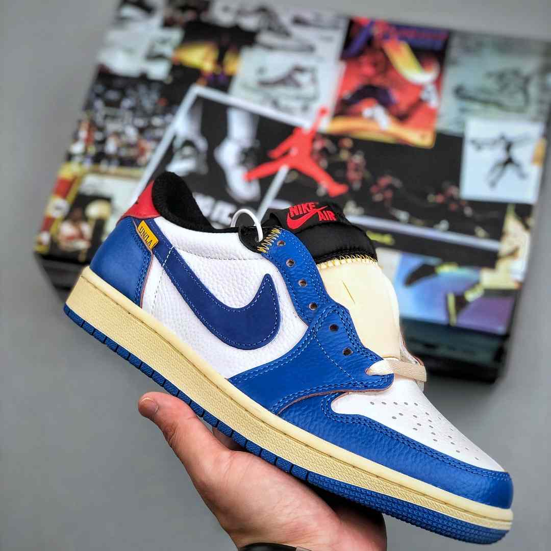 Union LA x Air Jordan 1 Low “White Blue Patchwork” HQ6998-146 - DesignerGu