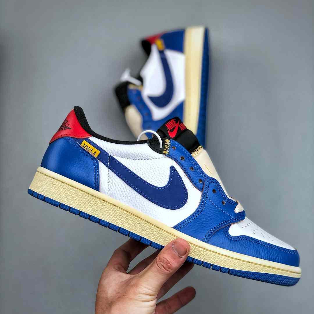 Union LA x Air Jordan 1 Low “White Blue Patchwork” HQ6998-146 - DesignerGu