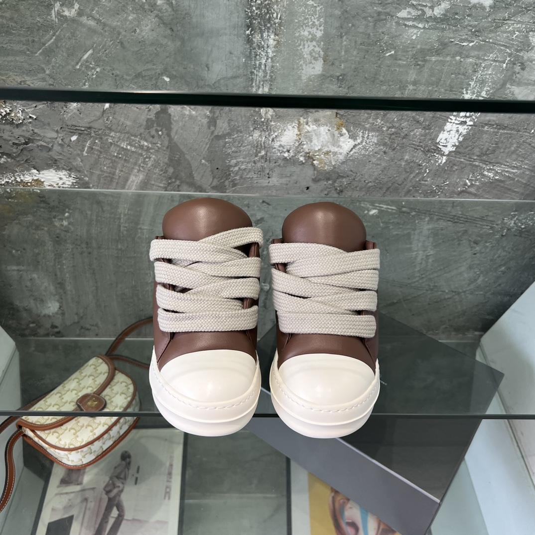 Rick Owens Lace-up Leather Sneakers  - DesignerGu