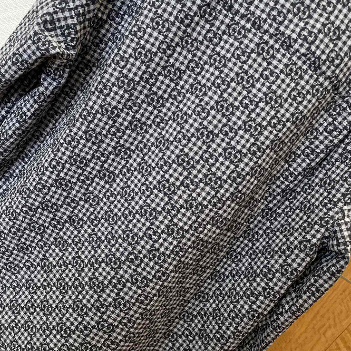 Gucci GG Gingham Cotton Wool Jacquard Shirt - DesignerGu