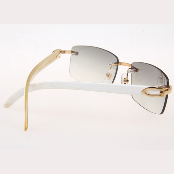 Cartier CT_3524012 White Buffalo Sunglasses In Gold Grey - DesignerGu