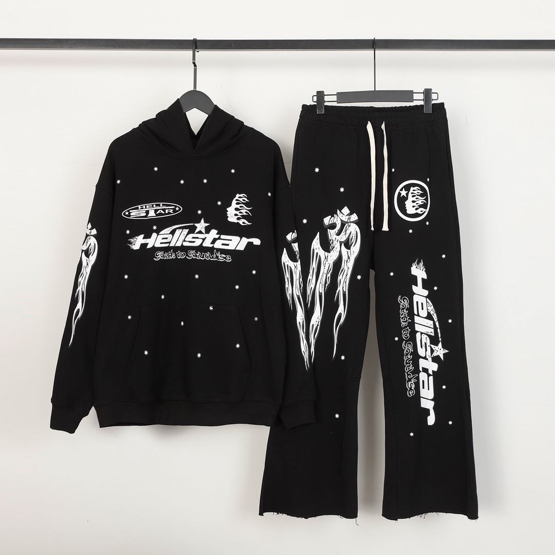 Hellstar Cotton Hoodie And Sweatpant - DesignerGu