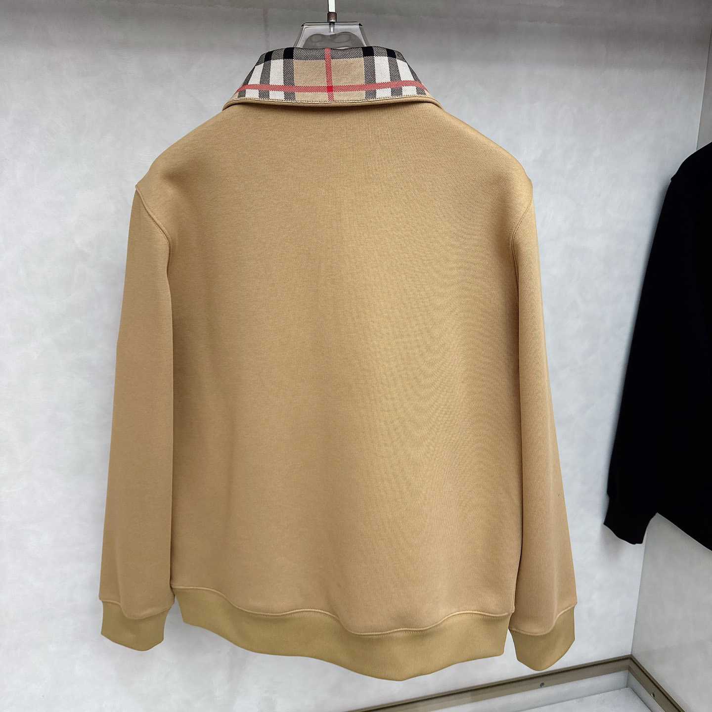 Burberry Check Collar Cotton Half-zip Sweatshirt - DesignerGu