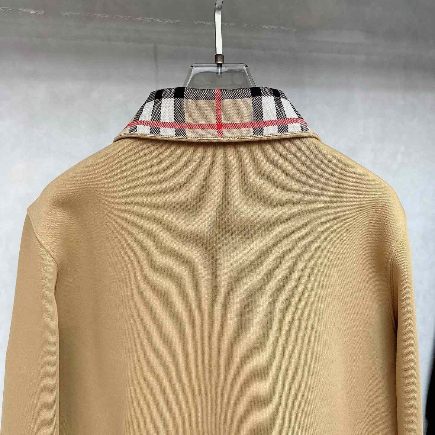 Burberry Check Collar Cotton Half-zip Sweatshirt - DesignerGu