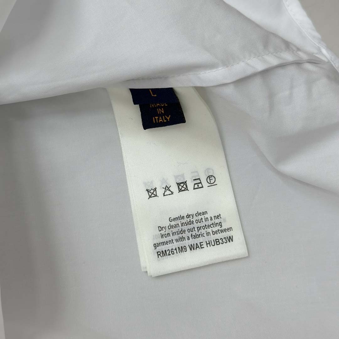 Louis Vuitton Embossed Signature Long-Sleeved Cotton Shirt   1AHVY7 - DesignerGu