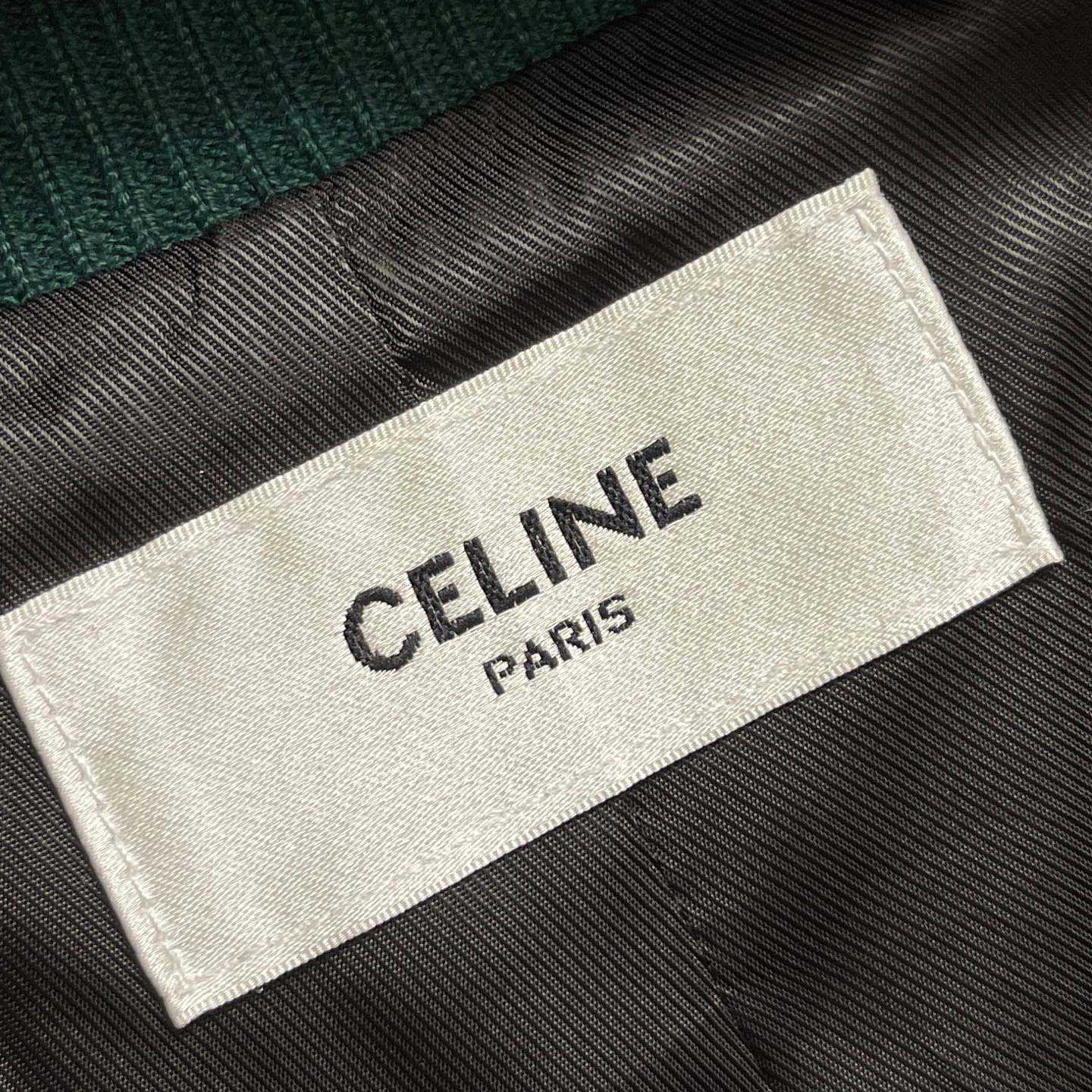 Celine Triomphe Teddy Jacket In Textured Wool - DesignerGu