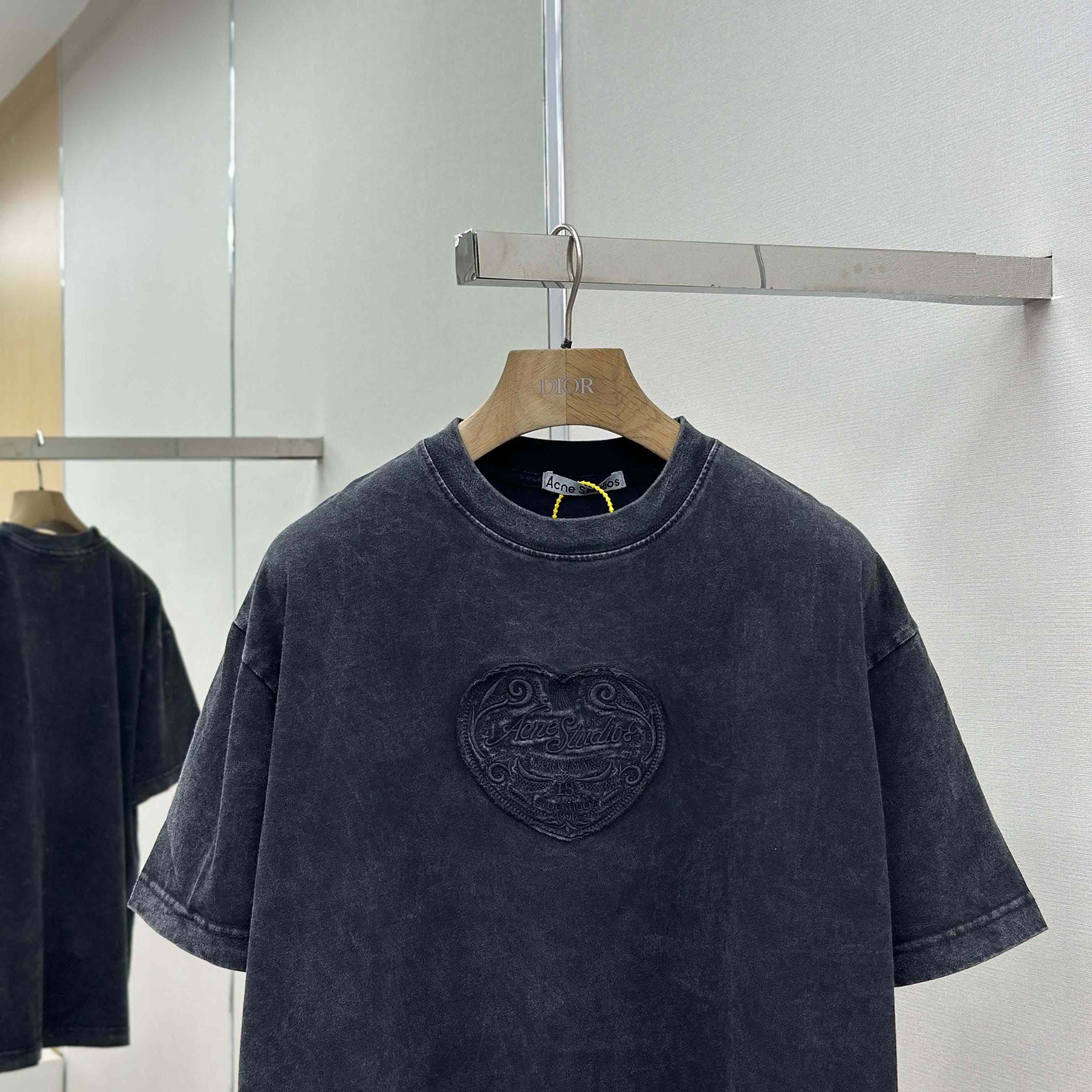 Acne Studios Logo T-shirt - Faded black - DesignerGu