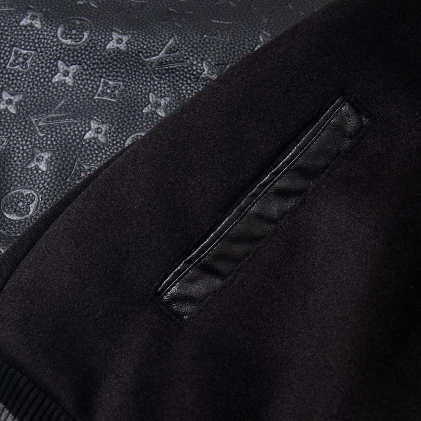  Louis Vuitton Monogram Embossed Leather and Wool Blouson  - DesignerGu
