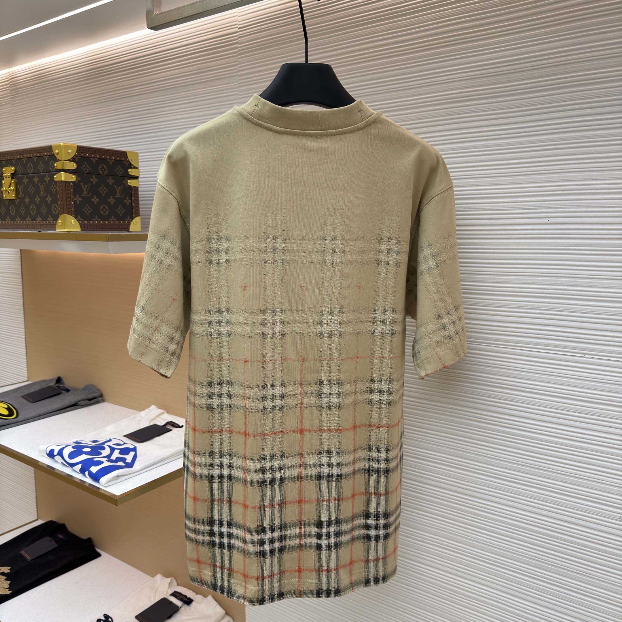 Burberry Gradient Check Cotton T-shirt - DesignerGu