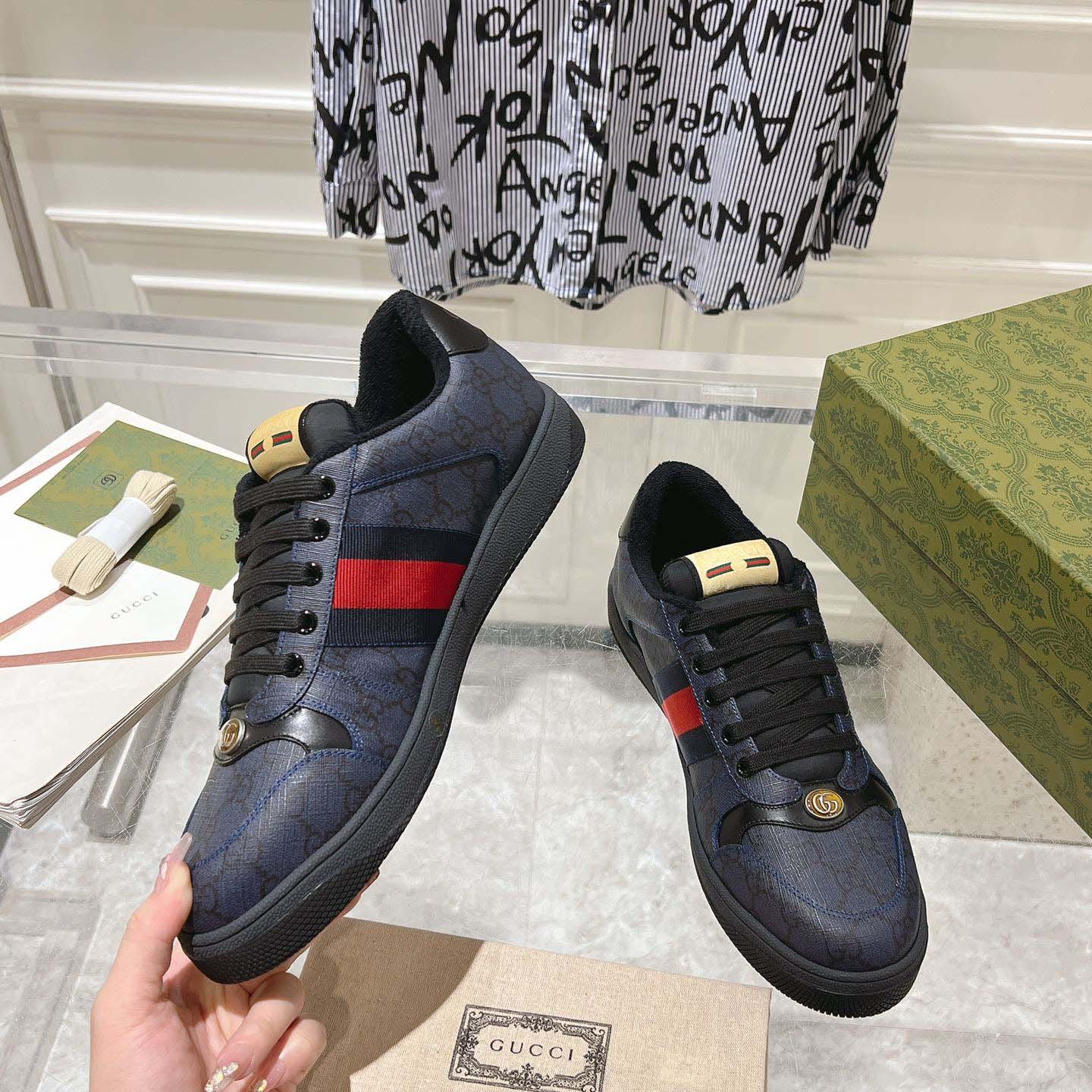 Gucci Screener 'GG Supreme - Dark Blue Red' - DesignerGu