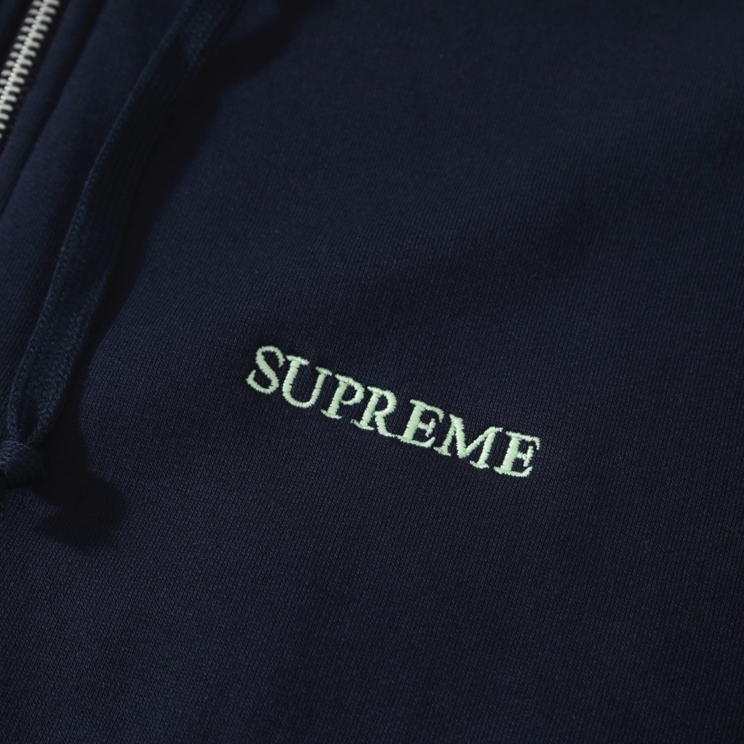 Supreme Idgaf Zip Up Hooded Sweatshirt 'Blue' - DesignerGu